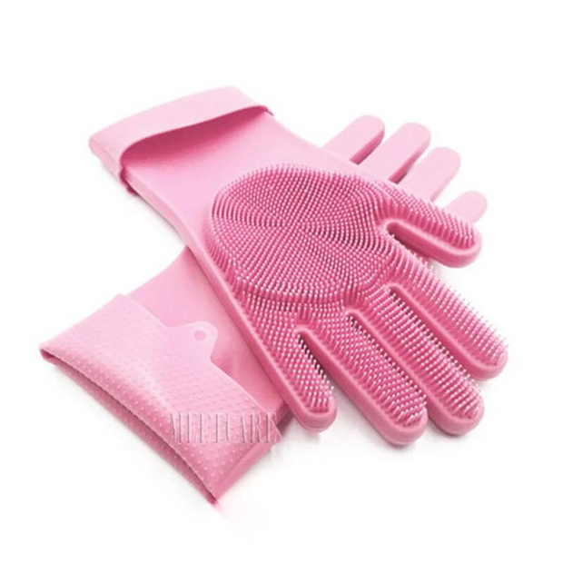 -20% Waschhandschuhe für Hunde Reinigungshandschuhe PfotenLAND Rosa 357mmx165mm Einzel