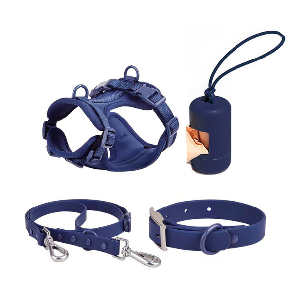 WalkSet Hundegeschirr Halsbänder & Geschirre PfotenLAND Marineblau S 