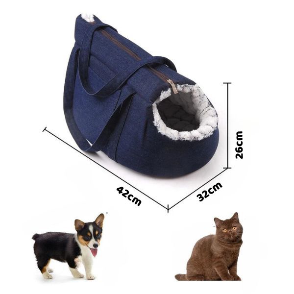 -30% Hunde Reisetasche - Hunderucksack Hundebedarf PfotenLAND Marineblau M Einzel